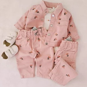 ست کت و شلوار جین گلدار