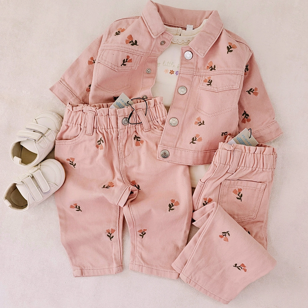 ست کت و شلوار جین گلدار